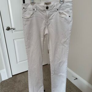 CAbi Women's White Straight Leg Jeans